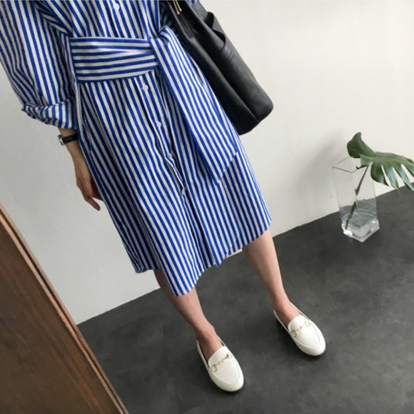 Hamptons Blue & White Striped Shirt Dress - Picture 6 of 8